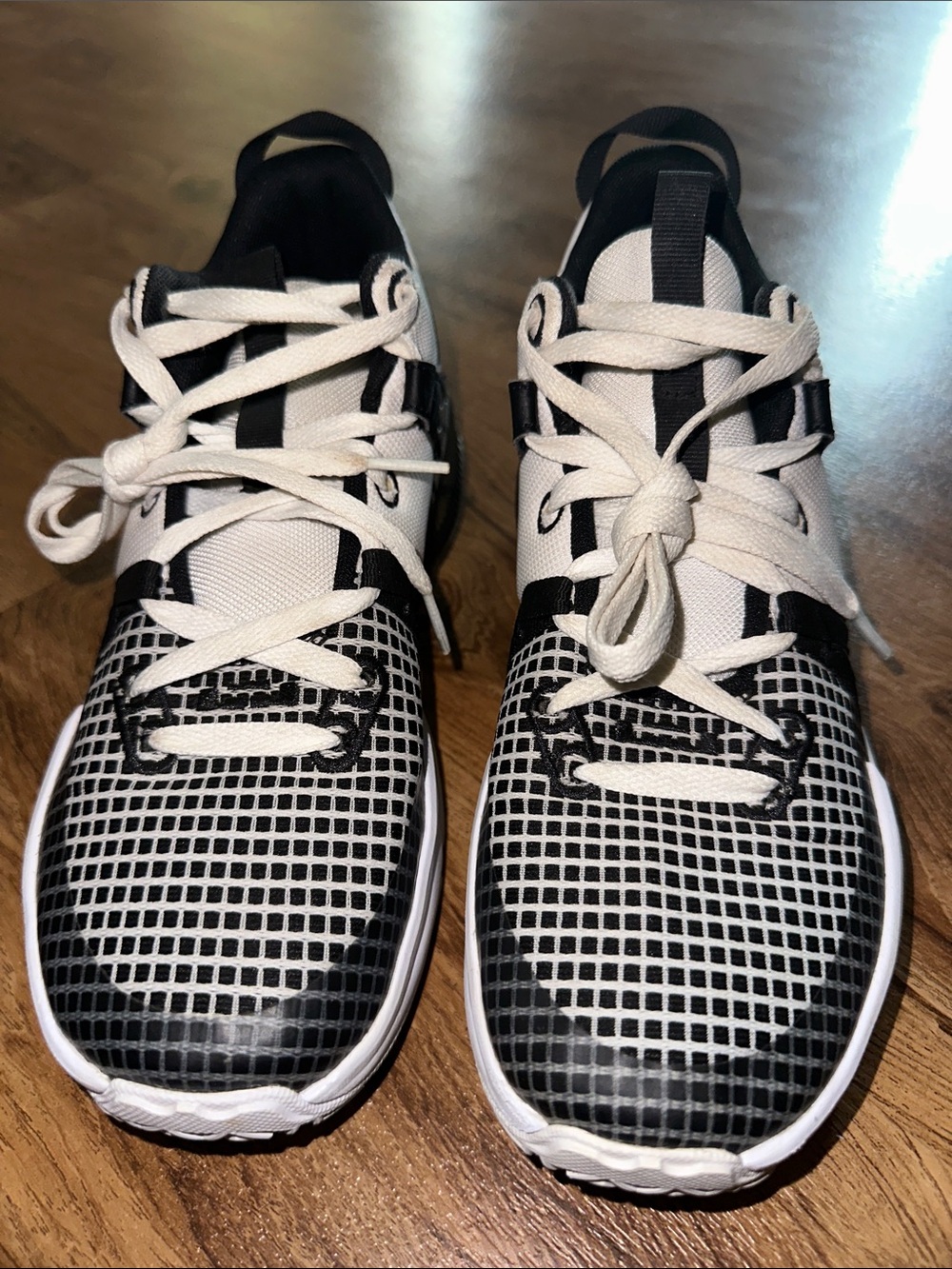 Youth Black and White Mesh Athletic Sneakers